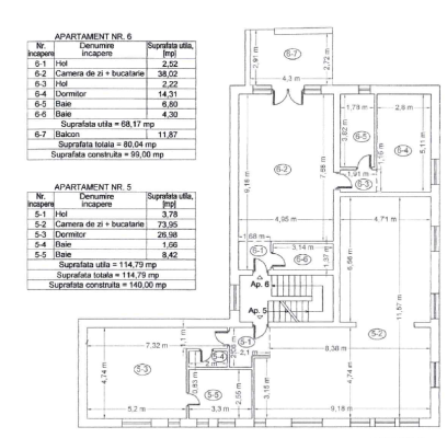 Cota de 1/2 din apartament 2 camere in Baia Mare, Strada Victoriei, Nr. 116A, mansarda, jud. Maramures