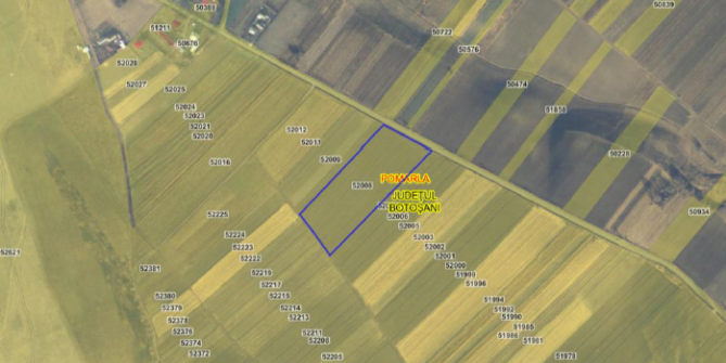 Cota 1/2 teren extravilan – Comuna Pomârla, Jud. Botoșani