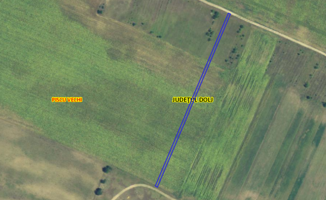 Teren extravilan arabil in suprafata de 1000 mp situat in comuna Piscu Vechi tarla 120, parcela 136