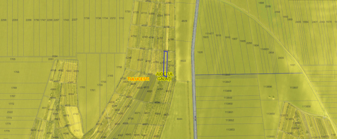 Cota de 1/2 din teren agricol extravilan com. Tulucesti, jud. Galati