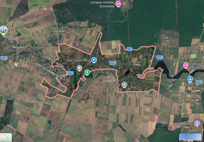 Cota de 1/2 din teren intravilan 400 mp din acte si 241 mp din masuratori – Comuna Peris, Sat Peris, jud. Ilfov