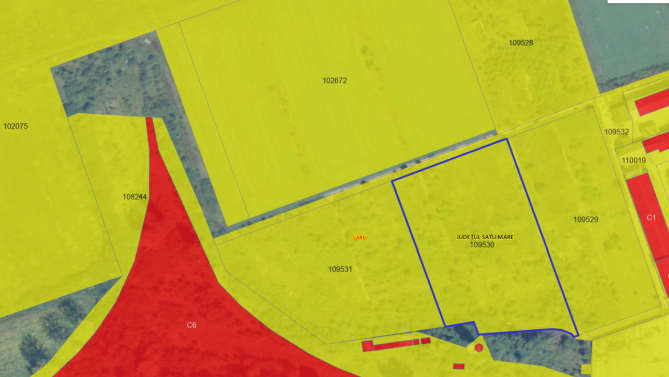 Teren extravilan arabil liber in suprafata totala de 54.747 mp alcatuit din 5 parcele distincte